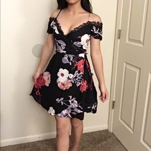 Off Shoulder Kimono wrap dress